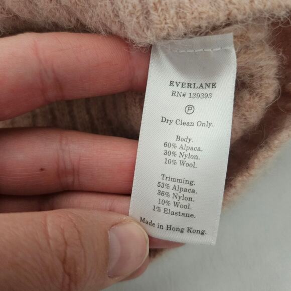 Everlane Cocoon Crew in Alpaca Blush Pink Sweater Extra Extra Small $118 Basic - Picture 3 of 6